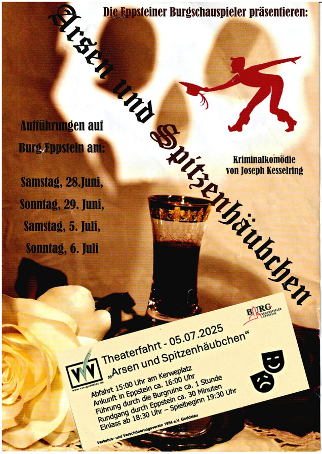 Programmheft und Eintrittskarte zu den den Eppsteiner Burgfestspielen 2025