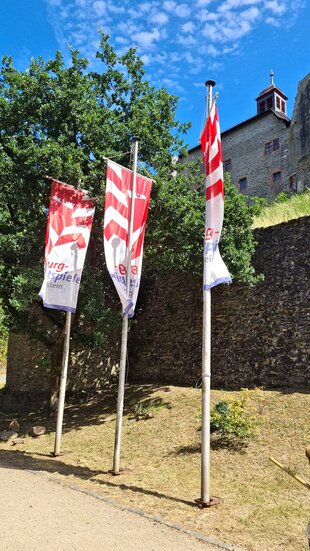Fahnen vor der Burg Eppstein
